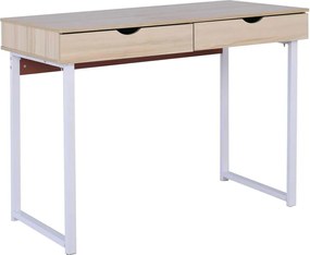 ΓΡΑΦΕΙΟ / 2-συρτάρια Μεταλλικό Άσπρο/Maple