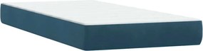 vidaXL Κρεβάτι Boxspring με Στρώμα Σκούρο Μπλε 80x220 εκ. Βελούδινο