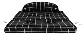 Μαξιλάρια Καρέκλας Adirondack 2 τεμ. Μαύρο Καρό Ύφασμα Oxford - Μαύρο