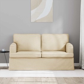 vidaXL Καναπές Κρεμ 144 x 80 x 85 εκ ύφασμα