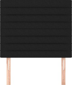 vidaXL Κεφαλάρι Κρεβατιού Μαύρο 100x5x118/128 εκ. Ύφασμα