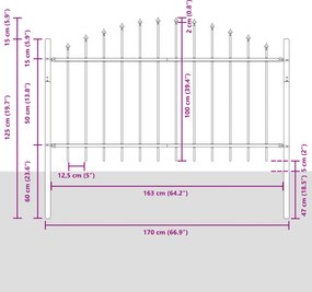 vidaXL Φράχτης Κήπου 6 pcs Λευκό 170 x 140 εκ