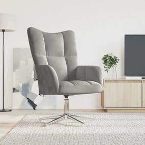 vidaXL Πολυθρόνα Relax Ανοιχτό Γκρι Βελούδινη