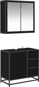 vidaXL Σετ Επίπλων Μπάνιου 2 pcs Μαύρη δρυς Επεξεργασμένο ξύλο