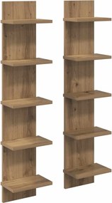 vidaXL Ράφι Τοίχου 2 τμχ. Artisan Δρυς 22 x 15 x 100 εκ
