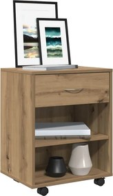 vidaXL Ντουλάπι Τροχήλατο Αρτισιανή Δρυς 46x36x59 εκ. Επεξεργ. Ξύλο
