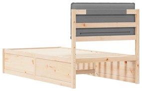 vidaXL Σκελετός Κρεβατιού με Επενδεδυμένο Κεφαλάρι Ανοιχτό γκρι