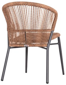 Καρέκλα LYNN C6267.01 Αλουμινίου Ανθρακί με P.E. Rattan Φυσικό 57x61x79Υ εκ. 57x61x79 εκ.