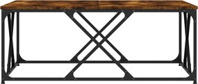 vidaXL Τραπεζάκι Σαλονιού Καπνιστή Δρυς 100x100x40 εκ Επεξεργασμ. Ξύλο