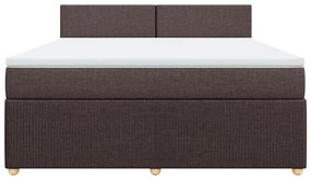 vidaXL Κρεβάτι Boxspring με Στρώμα Σκούρο Καφέ 180x200 εκ Υφασμάτινο