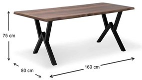 Τραπέζι Walter Megapap Mdf - μεταλλικό χρώμα καρυδί 160x80x75εκ.