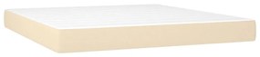 vidaXL Κρεβάτι Boxspring με Στρώμα &amp; LED Κρεμ 160x200 εκ. Υφασμάτινο