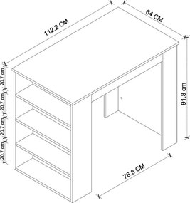 Τραπέζι μπαρ Toska Megapap χρώμα pine oak 112,2x64x91,8εκ.