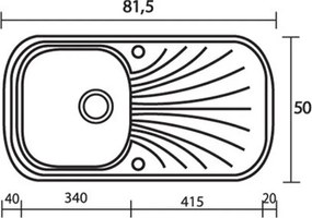Sanitec Classic 315 (82×50) - Γρανιτένιος νεροχύτης - Metallic SILVER