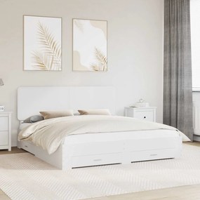 vidaXL Σκελετός Κρεβατιού Λευκό 180 x 200 cm Επεξεργασμένο Ξύλο