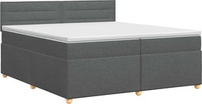 vidaXL Κρεβάτι box spring με στρώμα Σκούρο Γκρι 200 x 200 cm Ύφασμα
