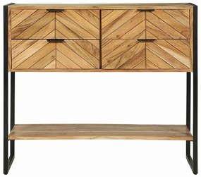 vidaXL Τραπέζι κονσόλας με ράφι Καφέ 90 x 35 x 80 εκ Μασίφ ξύλο μάνγκο