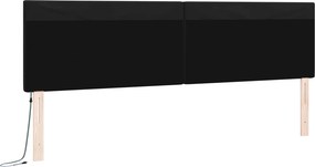 vidaXL LED κεφαλάρι Μαύρο 200 cm Τεχνητό Δέρμα