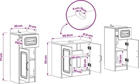 vidaXL Σετ Ντουλαπιών Μπάνιου 2 Τεμαχίων UTRECHT Sonoma Δρυς