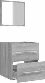 vidaXL Ντουλάπι Μπάνιου με Καθρέφτη Γκρι Sonoma 41x38,5x48 εκ.