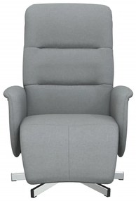 vidaXL Πολυθρόνα Ανακλινόμενη με Υποπόδιο Ανοιχτό Γκρι Υφασμάτινη