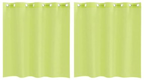 Κουρτίνες Voile με ροδέλες 2 τεμάχια Apple Green 140x140 cm - Πράσινο