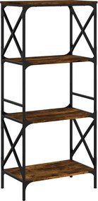 vidaXL Βιβλιοθήκη 4 Επιπέδων Καπνιστή Δρυς 59x35x132 εκ. Επεξεργ. Ξύλο