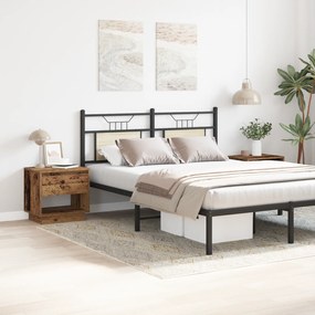 vidaXL Κομοδίνο 2 τεμάχια Παλιού Ξύλου 45x34x45 εκ Κατασκευασμένη Ξυλεία