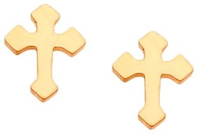 Σκουλαρίκια SENZA Gold Plated Steel με σταυρό