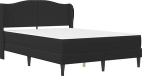vidaXL Σκελετός κρεβατιού με στρώμα Μαύρο 140 x 200 cm Τεχνητό Δέρμα