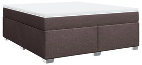 Κρεβάτι Boxspring με Στρώμα Σκούρο Καφέ 180x200 εκ Υφασμάτινο - Καφέ