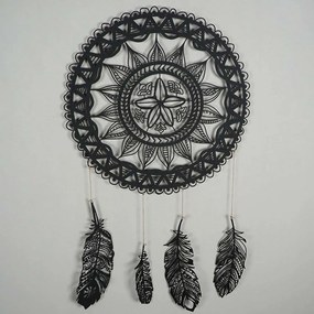 Διακοσμητικό Τοίχου Dreamcatcher 507ATP1109 49x49cm Black Wallity Ατσάλι