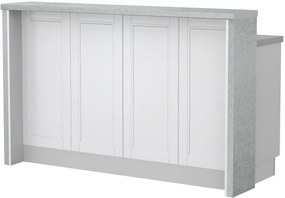 Πάγκος νησίδας Tahoma-Μήκος: 160 εκ.-Λευκό ματ-Chromix Silver