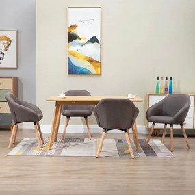 vidaXL Καρέκλες Τραπεζαρίας 4 τεμ. Χρώμα Taupe Υφασμάτινες