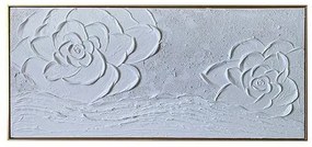 Πίνακας Καμβάς Λουλούδια Λευκα 120x60x3.5cm 755-12137 Estheti-755-12137-Λευκό 755-12137