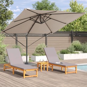 vidaXL Ρώμη Ομπρέλα Taupe Large Πολυεστέρας & Ατσάλι