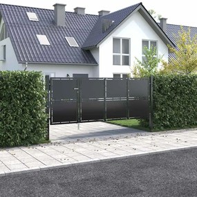 vidaXL Πόρτα Περίφραξης Κήπου Ανθρακί 350 x 125 εκ. Ατσάλινη