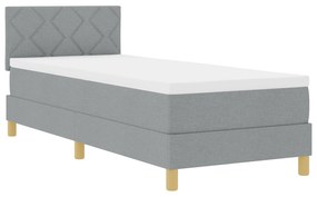 vidaXL Κρεβάτι με Βάση με Στρώμα & LED Ανοιχτό Γκρι 80x200 εκ Υφάσματος