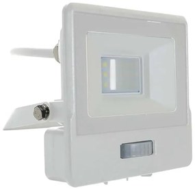 V-TAC Προβολέας LED Samsung chip 10W Ψυχρό λευκό 65000K Λευκό σώμα με ανιχνευτή 1m καλώδιο 20294