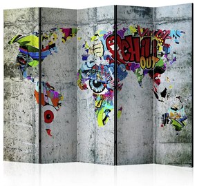 Διαχωριστικό με 5 τμήματα - Graffiti World [Room Dividers] 225x172