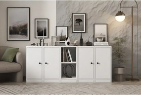 Κονσόλα με ράφι και ντουλάπι Λευκό 129x160x160 cm