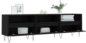 vidaXL Έπιπλο Τηλεόρασης Μαύρο 150x30x44,5 εκ. Επεξεργασμένο Ξύλο