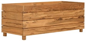 vidaXL Ζαρντινιέρα Υπερυψωμένη 100x40x38 εκ. Ανακυκλ. Ξύλο Teak/Ατσάλι