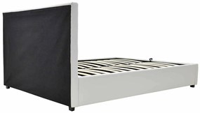 Κρεβάτι Roi pakoworld διπλό 160x200 PU λευκό ματ + αποθηκευτικό χώρο με ανατομικές τάβλες