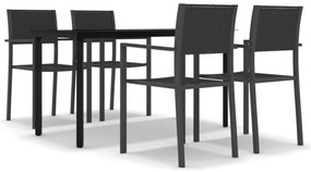 vidaXL Σετ Τραπεζαρίας Κήπου 5 Τεμαχίων Μαύρο