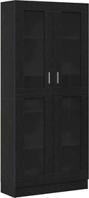 vidaXL Βιβλιοθήκη Μαύρη δρυς 82,5 x 30,5 x 185 cm Επεξεργασμένο ξύλο