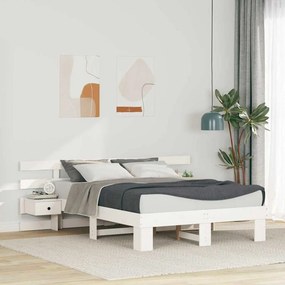 vidaXL Σκελετός Κρεβατιού Λευκό 140 x 190 cm Στερεά ξυλεία πεύκου