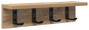 vidaXL Τοίχου Κρεμάστρα με ράφι artisan δρυς 40 x 10.5 x 10.5 εκ
