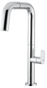 Armando Vicario Eva 400746 Chrome Μπαταρία Κουζίνας  Με Υψηλό Περιστρεφόμενο Ρουξούνι και Συρόμενο Ντους