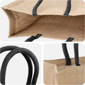 vidaXL Τσάντες από γιούτα 5 Φυσικό και Μαύρο 42 x 33 x 19 εκ